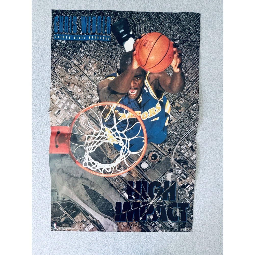Vintage Chris Webber High Impact Poster Costacos Basketball GS‎ Warriors 1993
